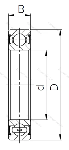 Шариковый однорядный подшипник 80406 (6406 ZZ) в Волжском