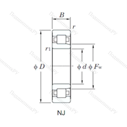 Подшипник роликовый радиальный NJ 419