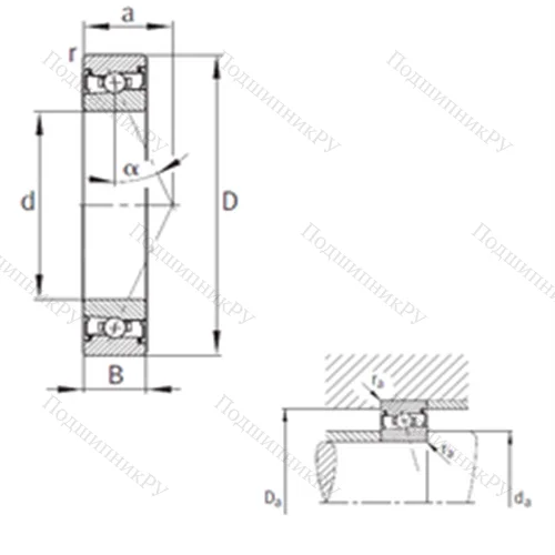 Подшипник шариковый радиально-упорный HSS 7021-E-T-P 4S