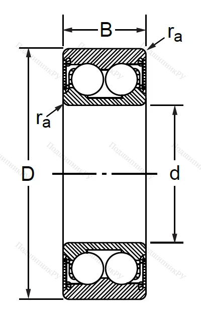 Радиально-упорный шариковый подшипник 3056303 2RS (3303 A 2RSTN) в Волжском