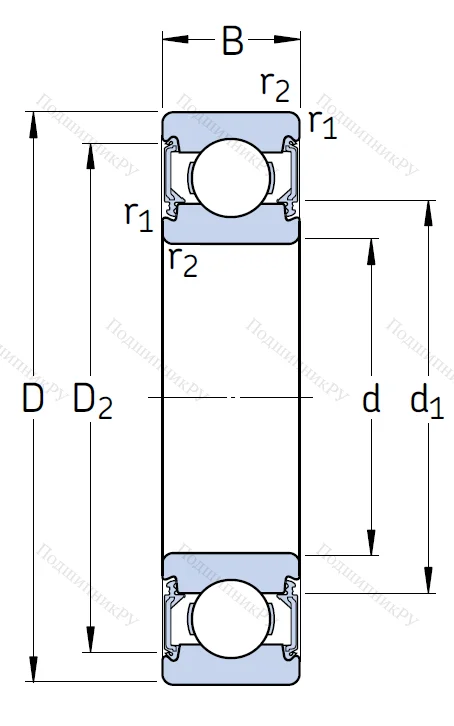 Однорядный шариковый подшипник 6203 2RSH/C 3 от производителя  SKF