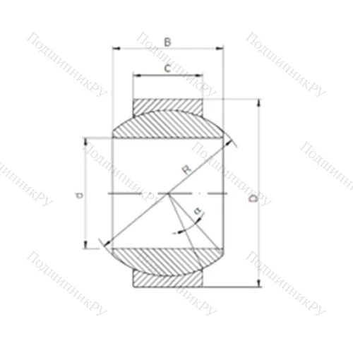 Подшипник скольжения сферический GE 17FO-2RS от производителя  ISO