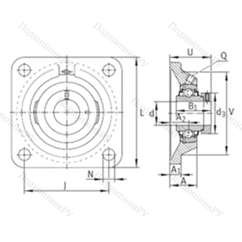 Подшипниковый узел шариковый радиальный RCJ 25-N