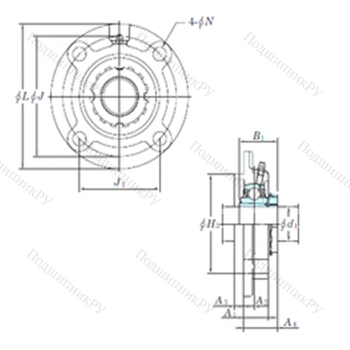 Подшипниковый узел шариковый радиальный UKFCX 09