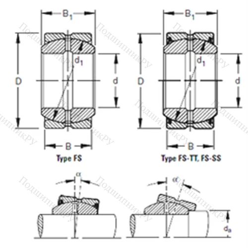 Подшипник скольжения сферический 100FS 150