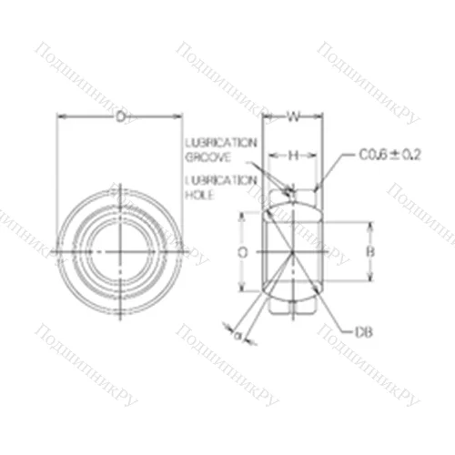 Подшипник скольжения сферический MBG 25CR