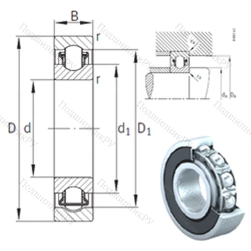 Подшипник с шариковыми роликами (ball roller) радиальный BXRE 203-2RSR