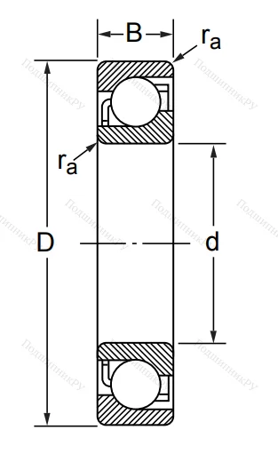 Радиально-упорный шариковый подшипник 7311 B/DB (266311 ГОСТ) в Волжском