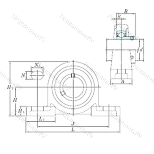 Подшипниковый узел шариковый радиальный BLP 202