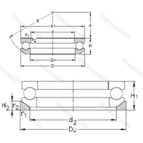 Подшипник шариковый упорный 53412- MP+U 412 от производителя  NKE