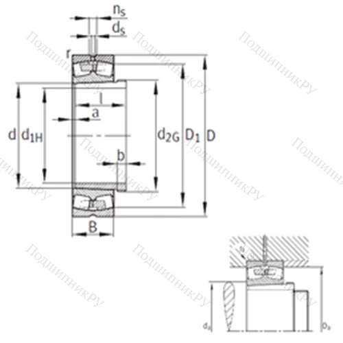 Подшипник роликовый радиальный самоцентрирующийся 241/530-B-K 30-MB+AH 241/530 от производителя  FAG