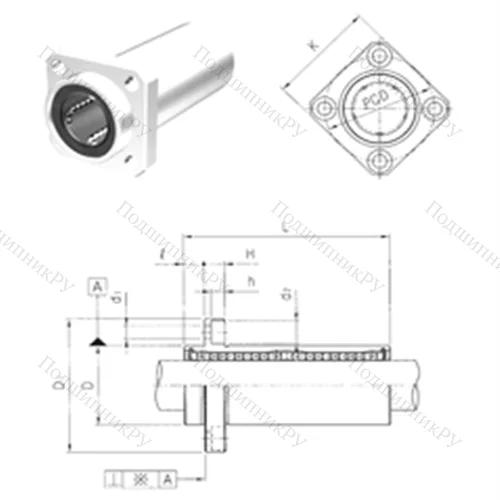 Подшипник шариковый линейный LMKP 8LUU от производителя  Samick