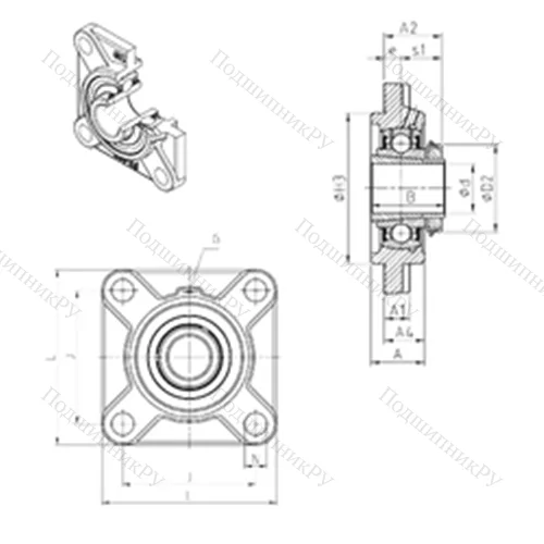 Подшипниковый узел шариковый радиальный UKFS 318H