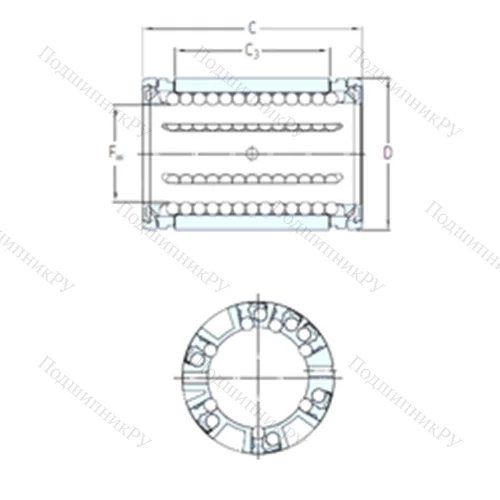 Подшипник шариковый линейный LBCR 25 A-2LS от производителя  SKF