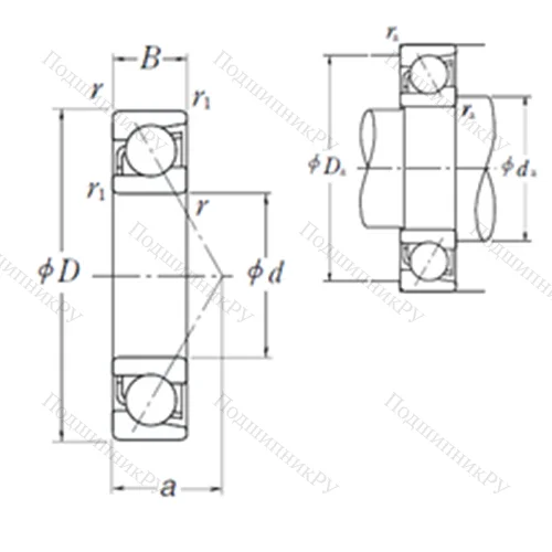 Подшипник шариковый радиально-упорный 7318 B от производителя  NSK