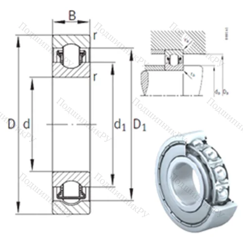 Подшипник с шариковыми роликами (ball roller) радиальный BXRE 201-2Z