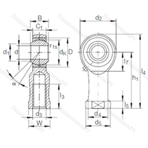 Подшипник скольжения сферический GIKR 14 PB