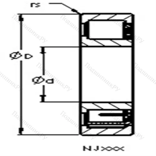Подшипники роликовые радиальные с цилиндрическими роликами NJ 314 E от производителя  AST