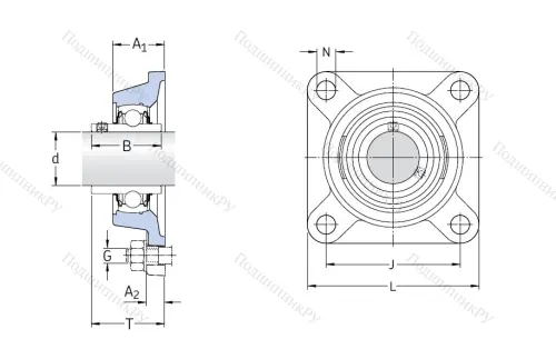 Подшипниковый узел FY 45 TF в Волжском