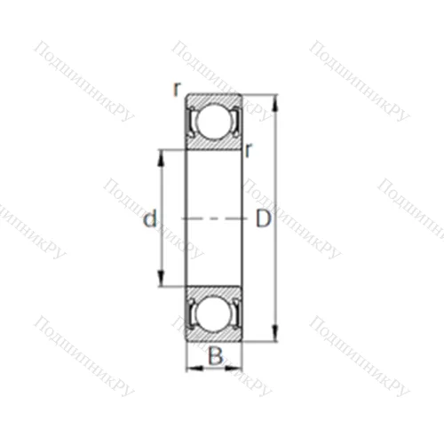 Подшипник шариковый радиальный 6848-2RS от производителя  CYSD Подшипник шариковый радиальный 6848-2RS от производителя  CYSD