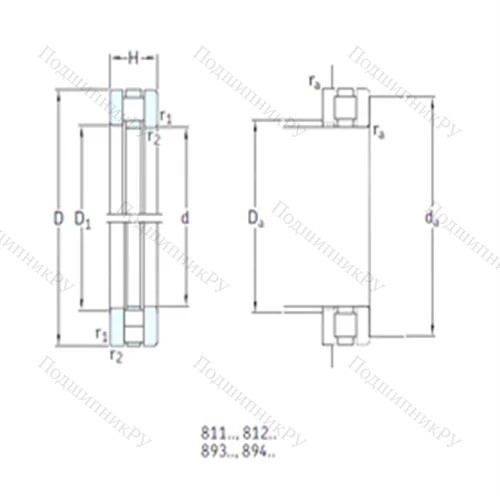 Подшипник роликовый упорный 81111TN от производителя  SKF