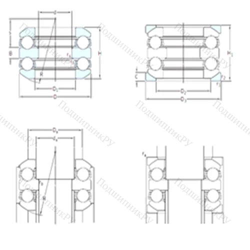 Подшипник шариковый упорный 54306+U 306 от производителя  SKF