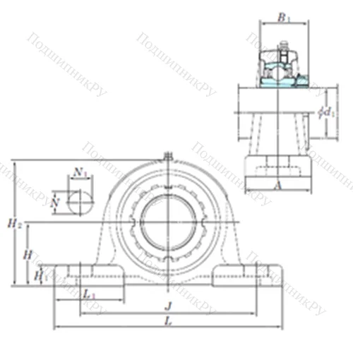 Подшипниковый узел шариковый радиальный UKP 306