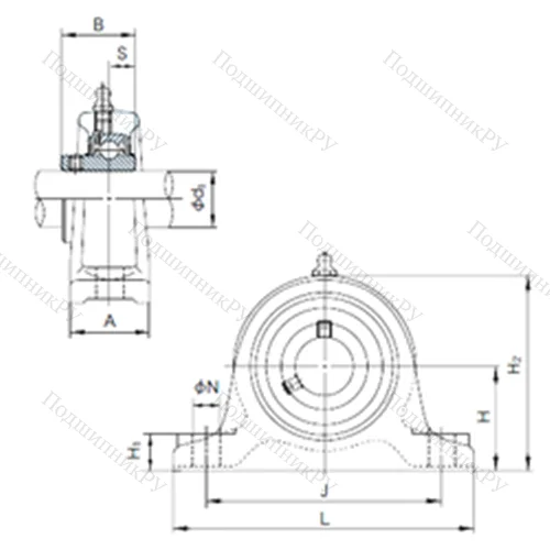 Подшипниковый узел шариковый радиальный UCIP 324