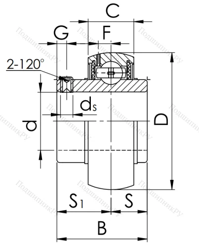 Корпусный подшипник UC 215 (480215 ) в Волжском