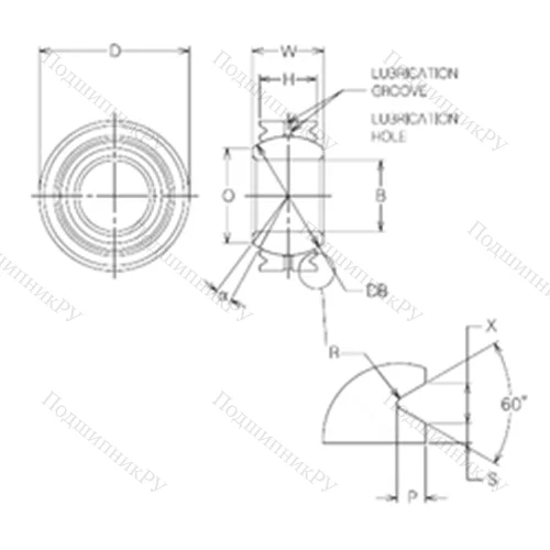 Подшипник скольжения сферический MBG 14VCR