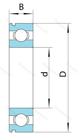 Шариковый однорядный подшипник 50316 (6316 N) в Волжском