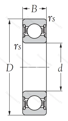 Однорядный шариковый подшипник R 14 2RS от производителя  KSM