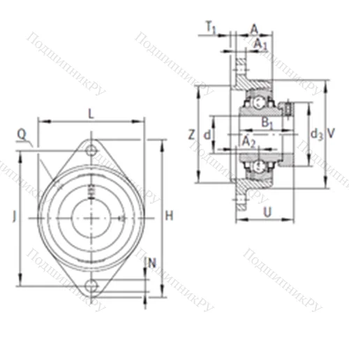 Подшипниковый узел шариковый радиальный