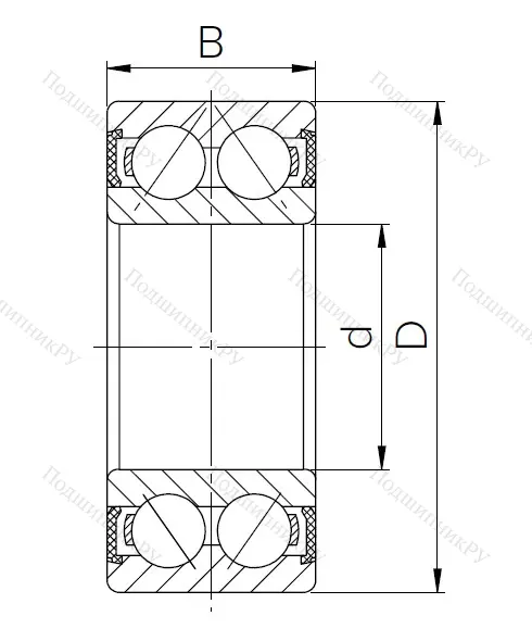 Радиально-упорный шариковый подшипник 3056210 2RS (3210 2RS) в Волжском
