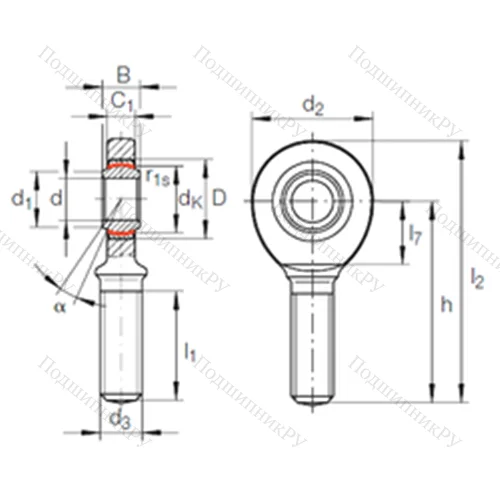 Подшипник скольжения сферический GAR 45 UK-2RS