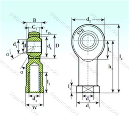 Подшипник скольжения сферический TSF 18 C от производителя  ISB Подшипник скольжения сферический TSF 18 C от производителя  ISB