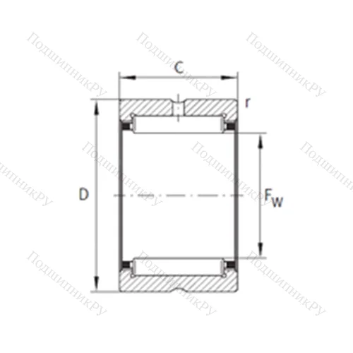 Подшипник игольчатый радиальный NK 68/35-XL