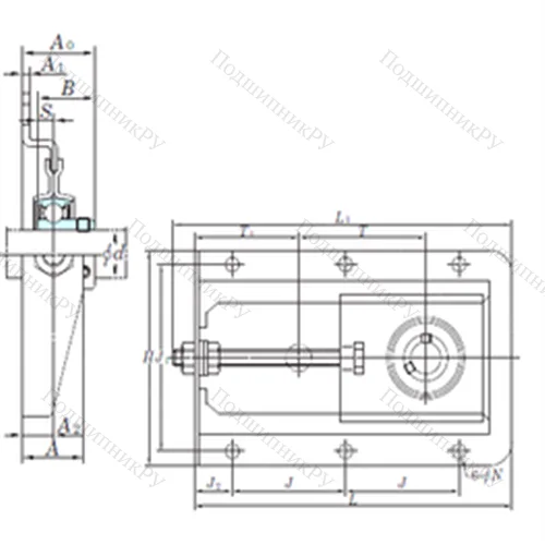 Подшипниковый узел шариковый радиальный SBPTH 204-90