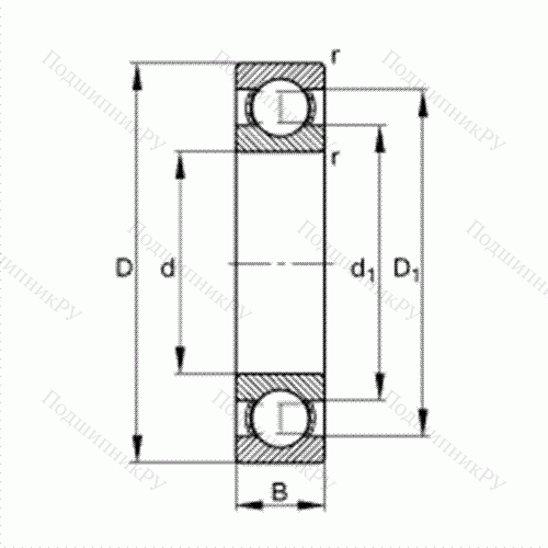 Подшипник шариковый радиальный 16052 от производителя  FAG Подшипник шариковый радиальный 16052 от производителя  FAG