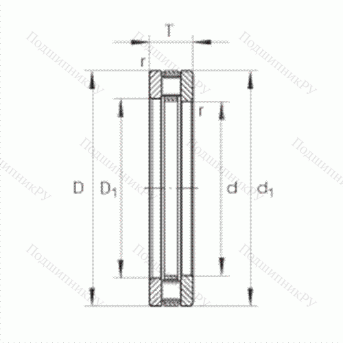 Подшипник роликовый упорный 81106-TV от производителя  INA Подшипник роликовый упорный 81106-TV от производителя  INA