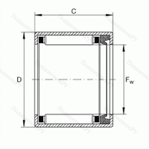 Подшипник роликовый игольчатый с одним наружным штампованным кольцом SCE 69-P