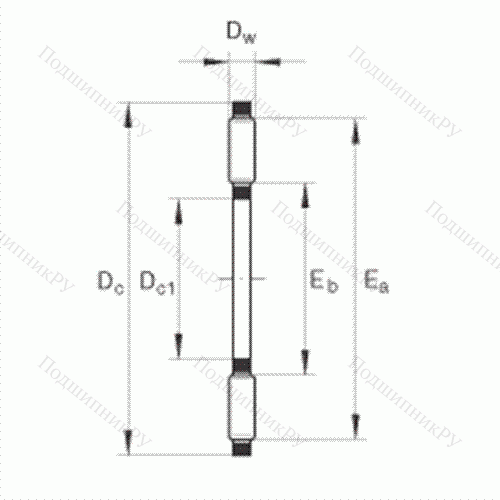 Подшипник роликовый упорный игольчатый TC 4860 от производителя  INA Подшипник роликовый упорный игольчатый TC 4860 от производителя  INA
