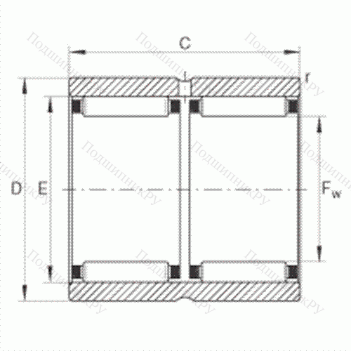 Подшипник роликовый игольчатый RNAO 40X 55X 40-ZW-ASR 1