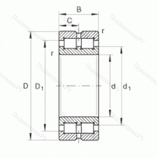 Подшипник роликовый радиальный SL 014920 от производителя  INA Подшипник роликовый радиальный SL 014920 от производителя  INA