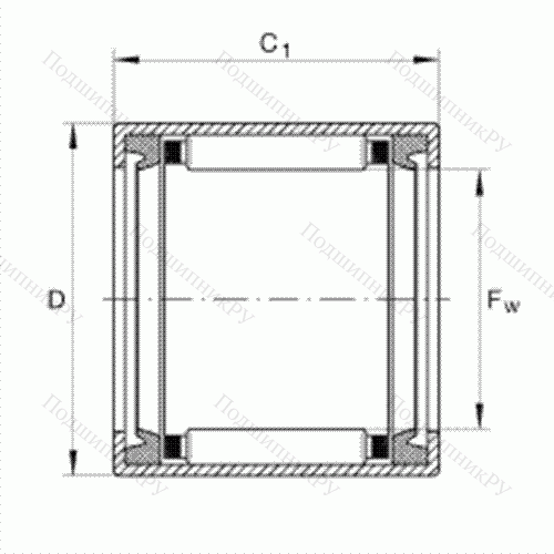 Подшипник роликовый игольчатый с одним наружным штампованным кольцом SCE 148-PP